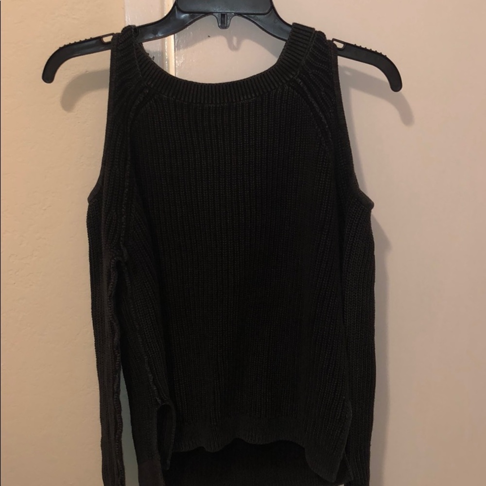 Hollister charcoal cold shoulder sweater